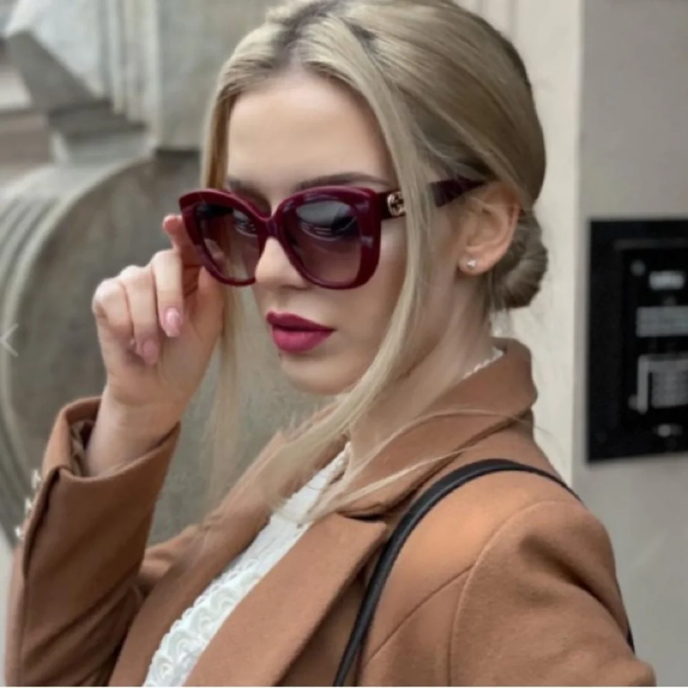 New Authentic Gucci Oversized GG0327S 006 Butterfly Sunglasses - Picture 7 of 15